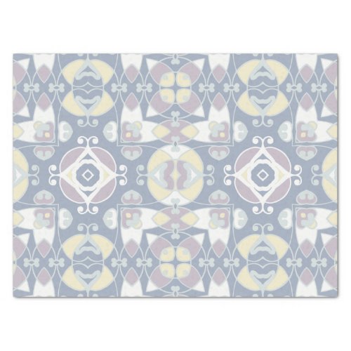 Pastel Soft Purple And Yellow Ethnic Pattern Tissue Paper