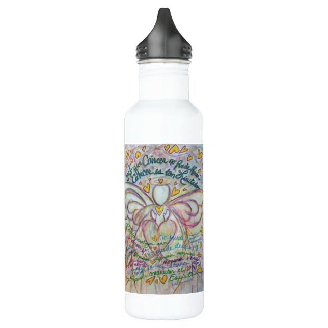 Pastel Spanish Cancer Cannot Do Angel Stainless Steel Water Bottle (Left)