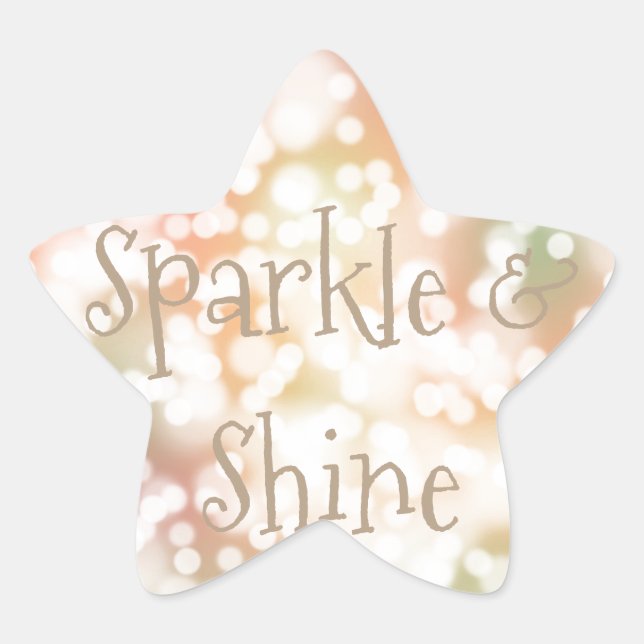Pastel "Sparkle and Shine" pastel bokeh custom Star Sticker (Front)