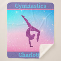 Pastel Sparkle Gymnastics Sherpa Blanket