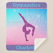 Pastel Sparkle Gymnastics Sherpa Blanket