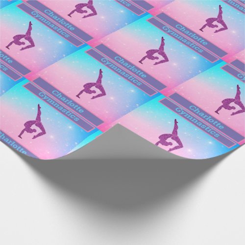 Pastel Sparkle Gymnastics Wrapping Paper