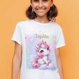 Pastel sparkle unicorn magical cloud T-Shirt