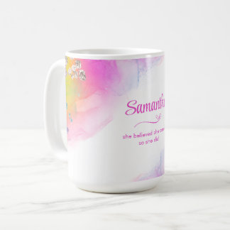 Pastel Sparkles She Believed She Could So She Did Coffee Mug