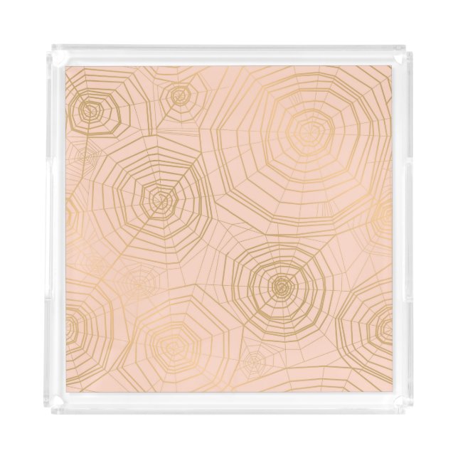 Pastel spider web: Halloween pattern. Acrylic Tray (Front)