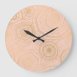 Pastel spider web: Halloween pattern. Large Clock