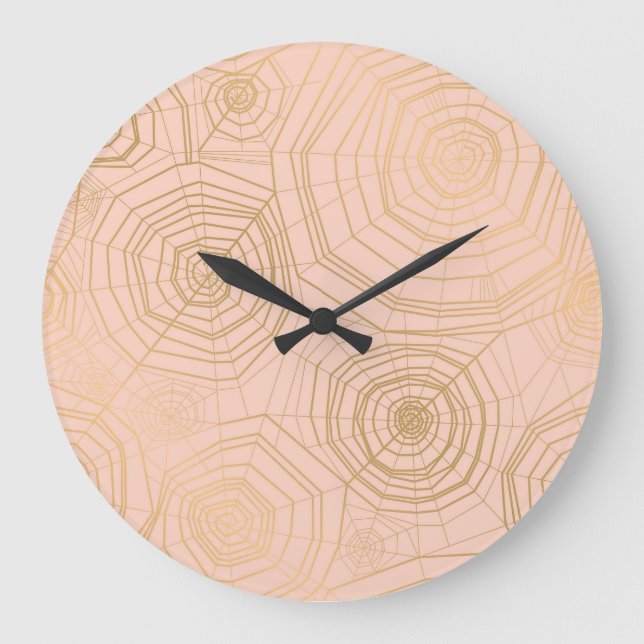 Pastel spider web: Halloween pattern. Large Clock (Front)