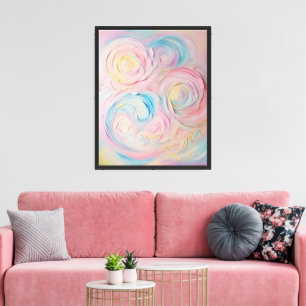 Pastel Spiral Abstract Art  Canvas Print
