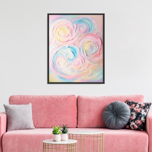 Pastel Spiral Abstract Art  Canvas Print (Insitu(LivingRoom))