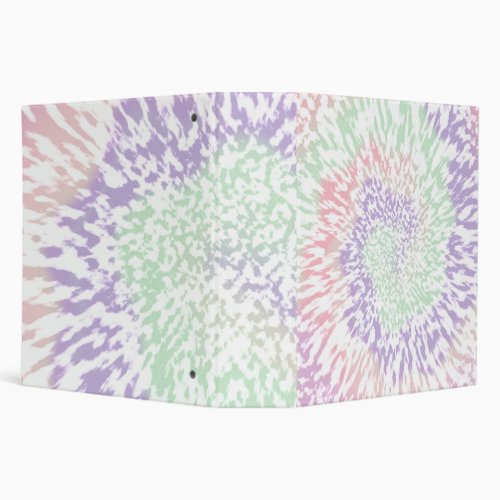 Pastel Spiral Shibori Floral Tie Dye Hippie Retro  3 Ring Binder