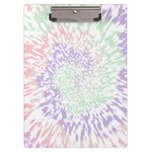 Pastel Spiral Shibori Floral Tie Dye Hippie Retro Clipboard