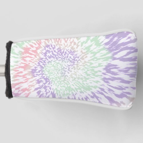 Pastel Spiral Shibori Floral Tie Dye Hippie Retro  Golf Head Cover
