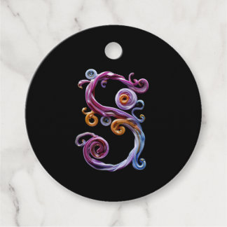 Pastel Spiralling Letter S Favor Tags