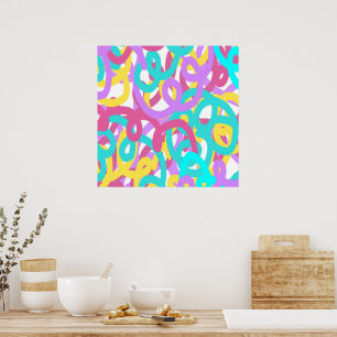 Pastel Spirals Abstract Poster