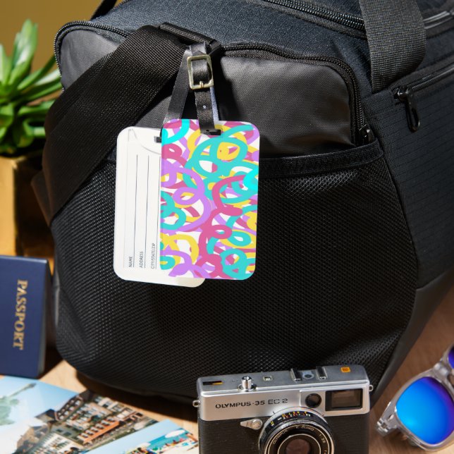 Pastel Spirals Abstract Print  Luggage Tag (Front & Back)