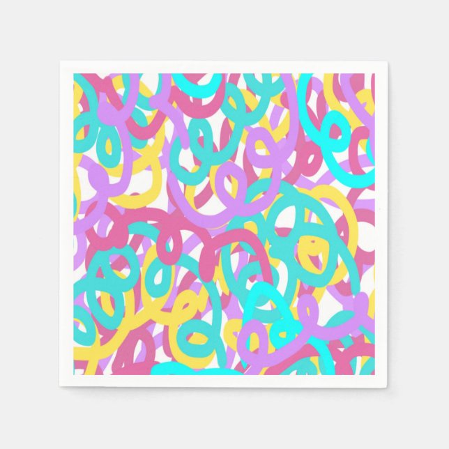 Pastel Spirals Abstract Print  Napkins (Front)