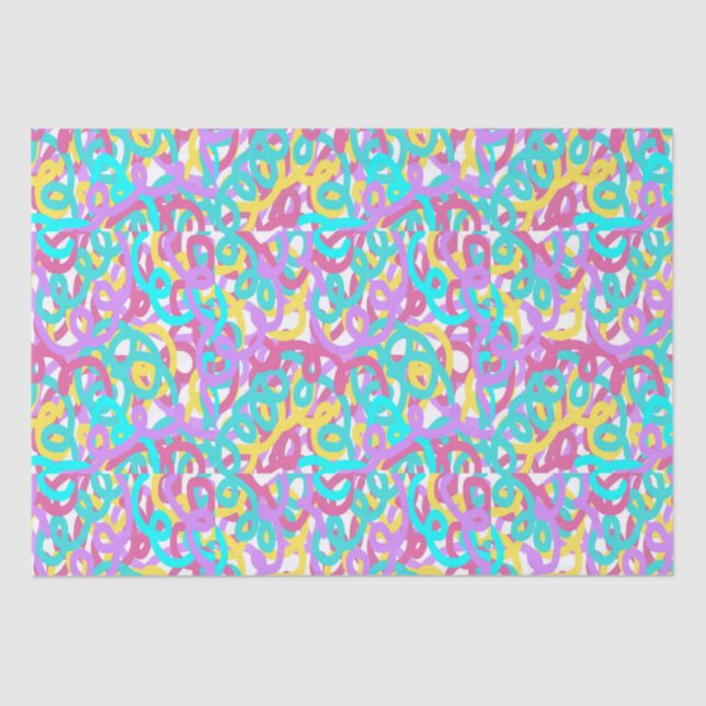 Pastel Spirals Abstract Print  Tissue Paper (Front)