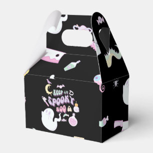 Pastel Spooky Ghost & Gang Black Halloween Favor Boxes