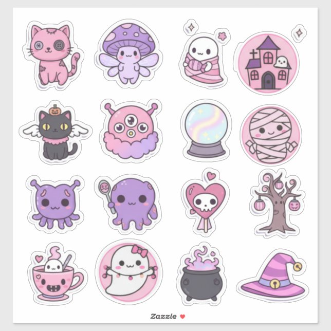 Pastel Spooky Magic Stickers (Sheet)