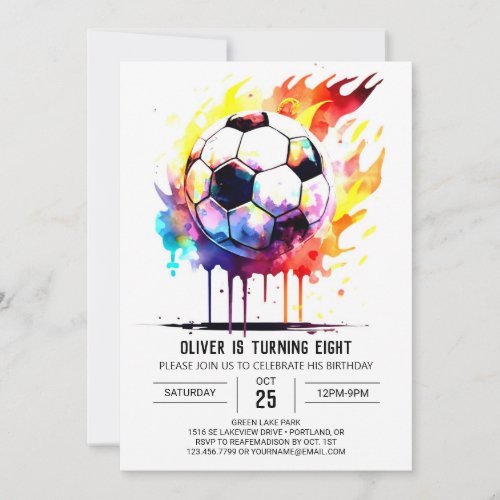 Pastel Sports Printable Kids Birthday Invitation