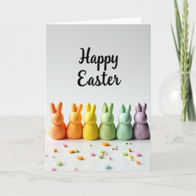 Pastel Spring Animal Easter Card (Front)