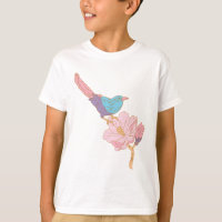 Pastel spring bird with flower