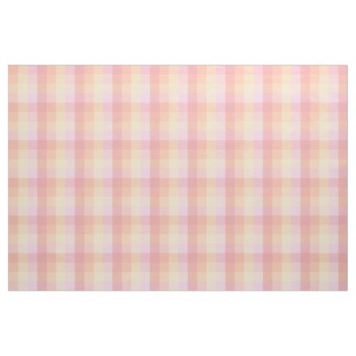 Pastel Spring Check in Pinks Yellows and Orange Fabric