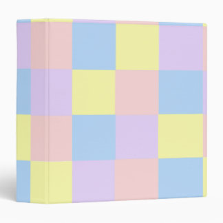 Pastel Spring Checkers 3 Ring Binder