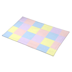 Pastel Spring Checkers Cloth Placemat