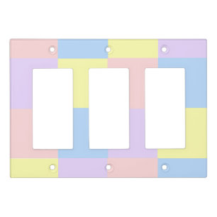 Pastel Spring Checkers Light Switch Cover
