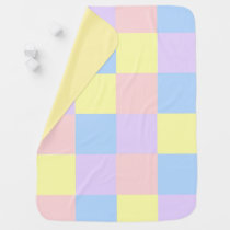 Pastel Spring Color Checkers Baby Blanket