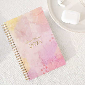 Pastel Spring Colors Abstract Art Planner by TheSpottedOlive at Zazzle