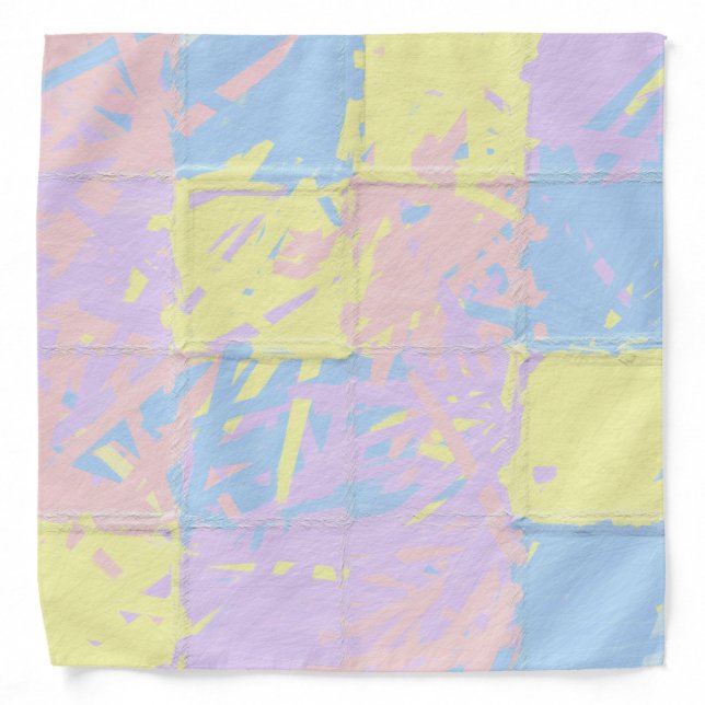 Pastel Spring Colors Paint Splatter Bandana (Front)