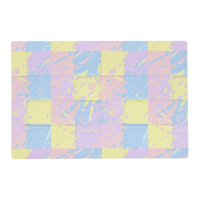Pastel Spring Colors Paint Splatter Placemat (Front)