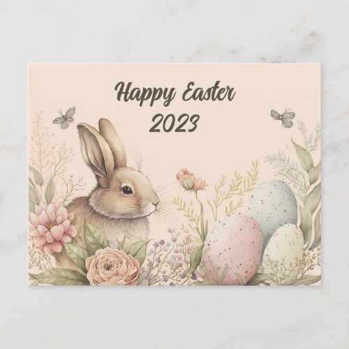 Pastel spring colours Easter 2023 Postcard 