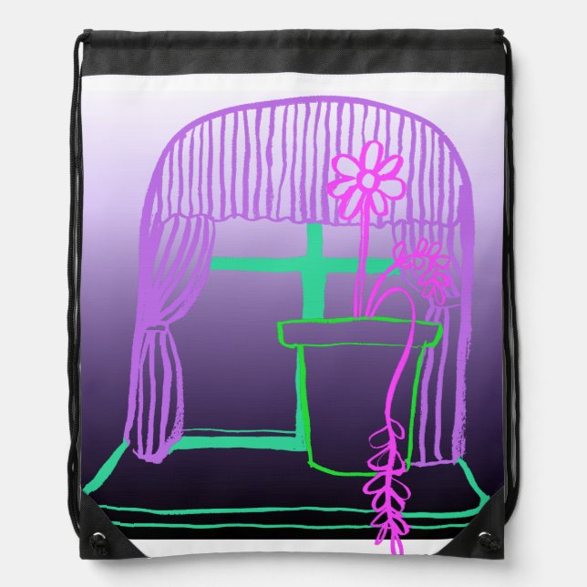 Pastel Spring Drawstring Backpack (Front)