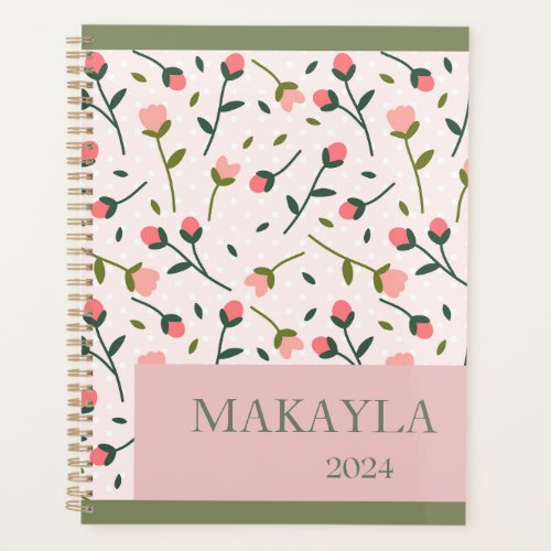 Pastel Spring Floral Personalized Planner 