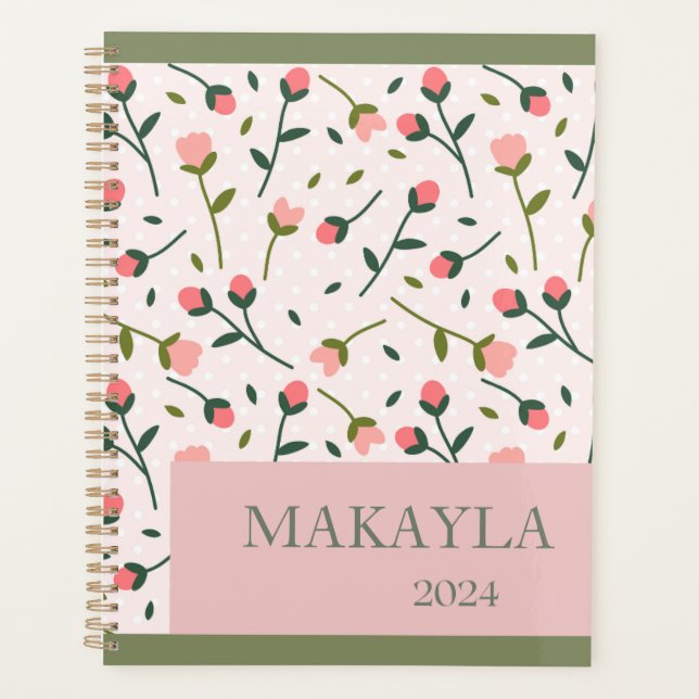 Pastel Spring Floral Personalized Planner  (Front)