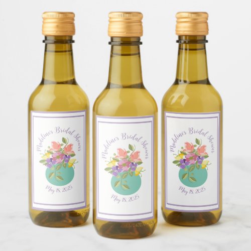 Pastel Spring Floral Wine Label