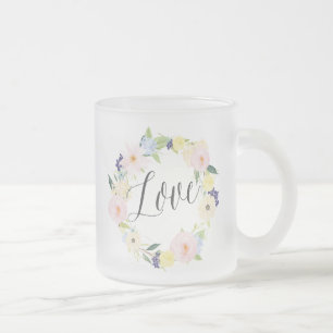 Pastel Spring Floral Wreath Love Mug