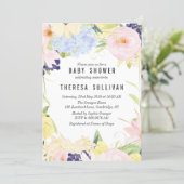 Pastel Spring Flowers Baby Shower Invitation (Standing Front)