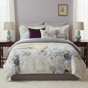 Pastel spring flowers duvet cover