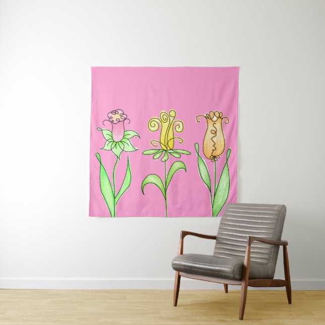Pastel Spring Flowers Tapestry (In Situ)