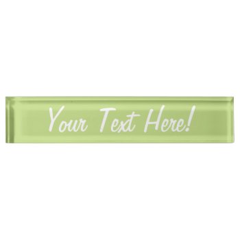 Pastel Spring Green Color Decor Ready To Customize Name Plate by AmericanStyle at Zazzle