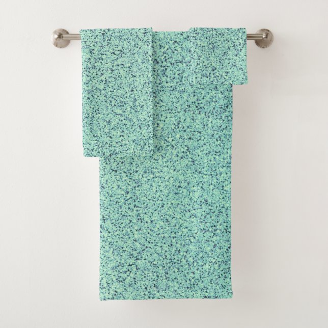 Pastel Spring Green Concrete Texture Bath Towel Set (Insitu)