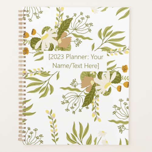 Pastel Spring Green Floral 2023 Planner Monogram Planner