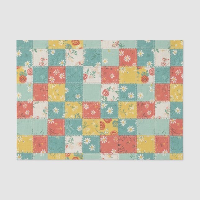 Pastel Spring Rose Pattern Tissue Paper (Front)