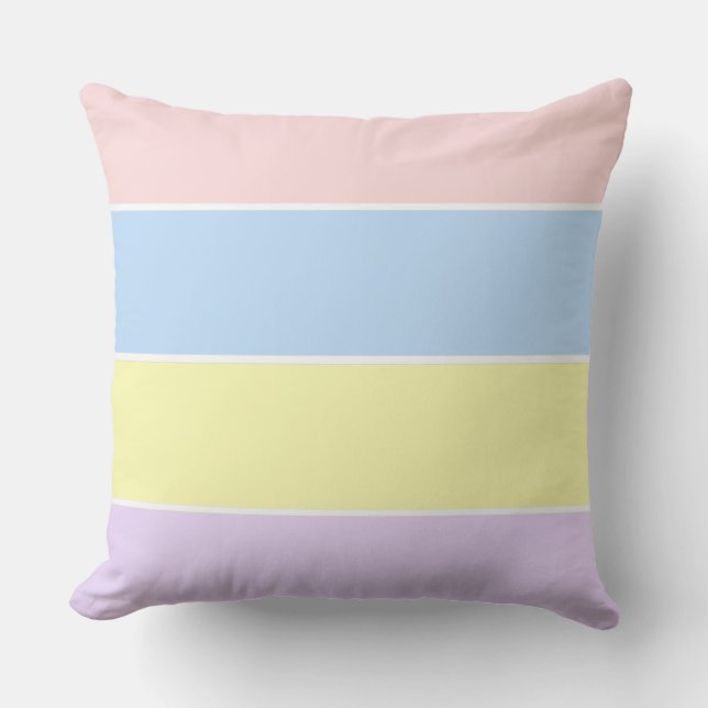 Pastel Spring Stripes Outdoor Pillow (Front)