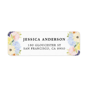 Pastel Spring Watercolor Flowers Label
