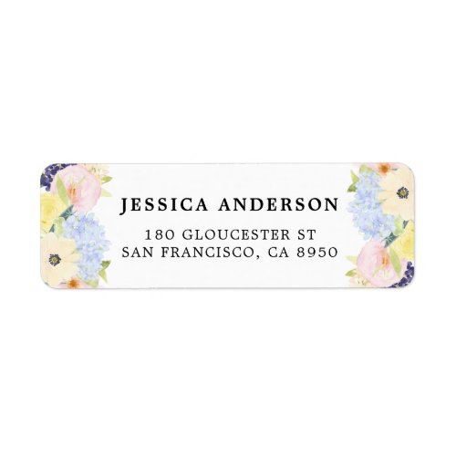 Pastel Spring Watercolor Flowers Label